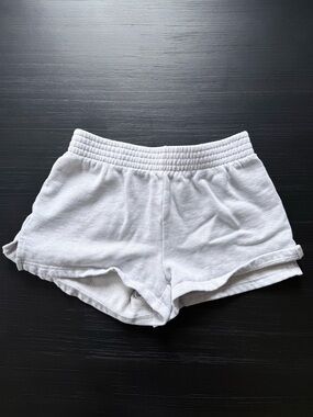 Aritzia TNA Cozy Fleece Shorts Light Grey | 2XS | Lounge Sweat Shorts